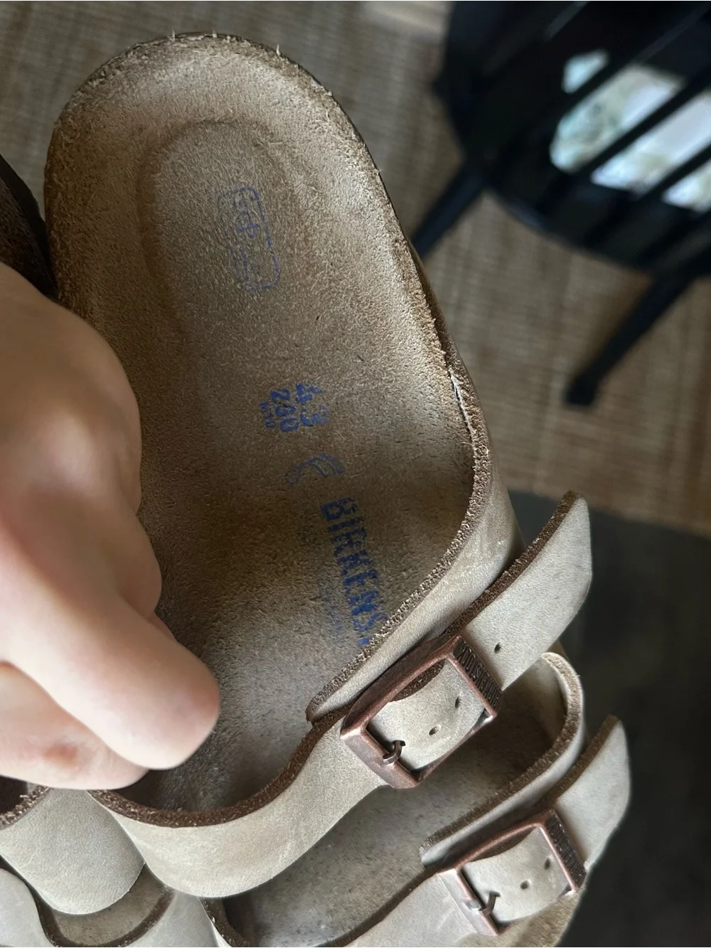 Birkenstock Men's Arizona Suede Sandals in Taupe